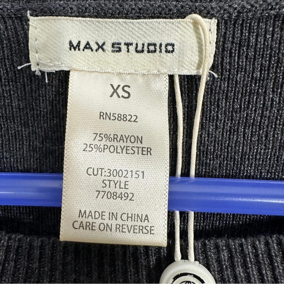 NEW with tags, Max Studio size XS gray sweater, ruffle sleeves, date night - Picture 4 of 7